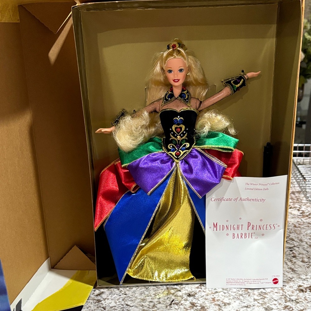 Barbie Midnight Princess Doll 1997 with Multicolor Gown